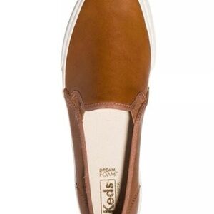 Keds Double Decker Tan Leather Slip-On Shoes